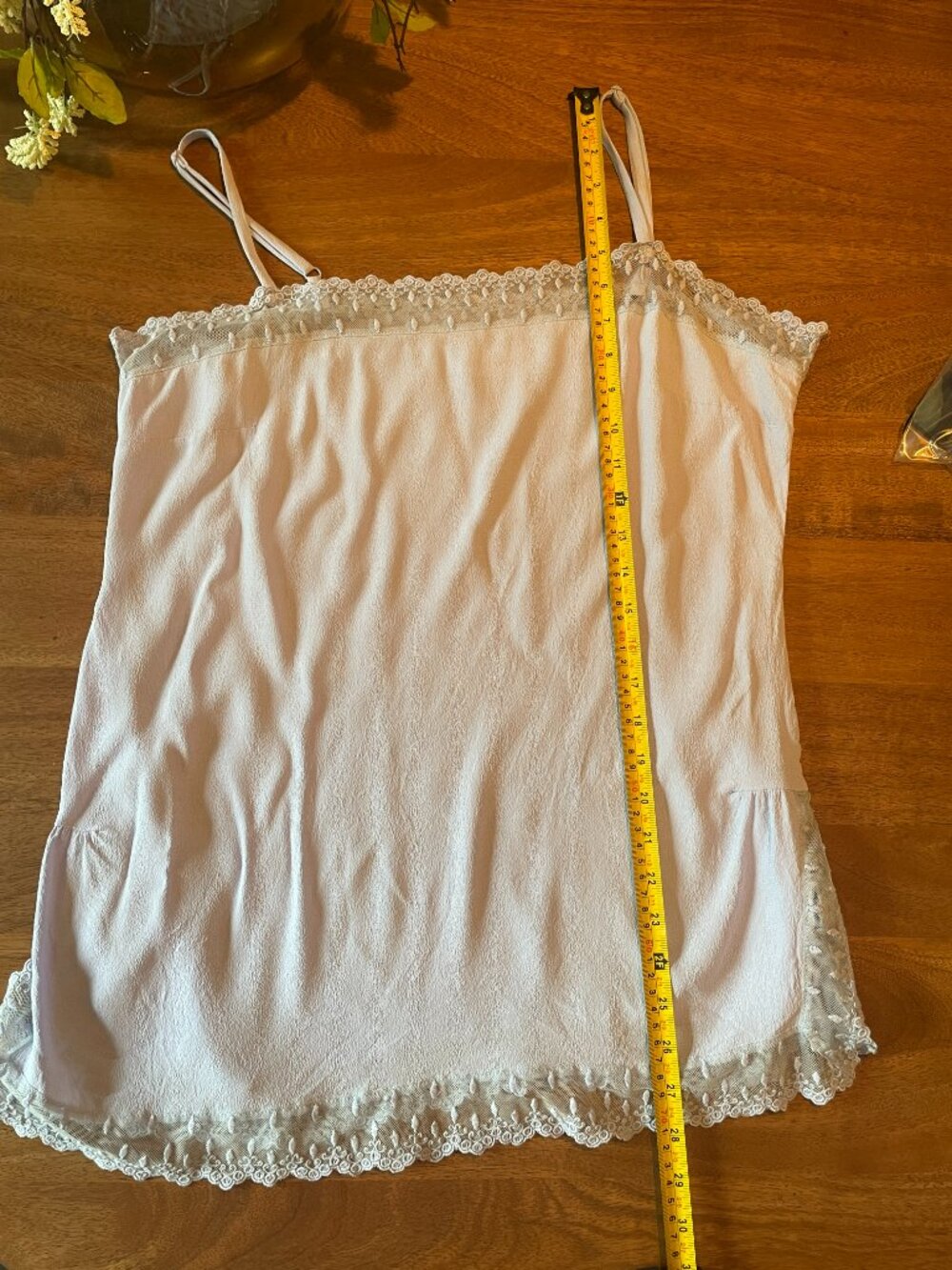 Soft Surroundings Light Blue Lace Trim Camisole Tank Top Size L Festival Boho - Picture 4 of 8